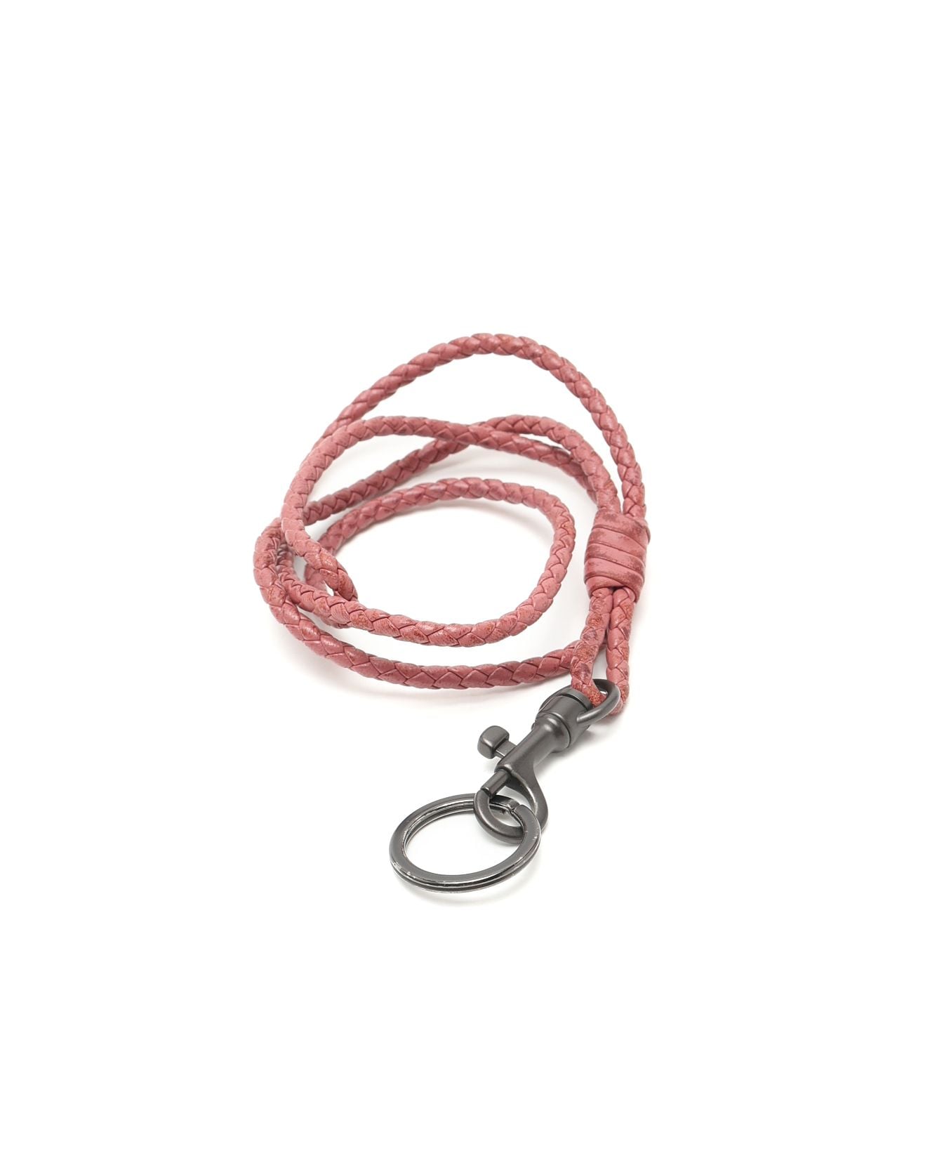 Bottega Veneta Intrecciato Keychain In Pink