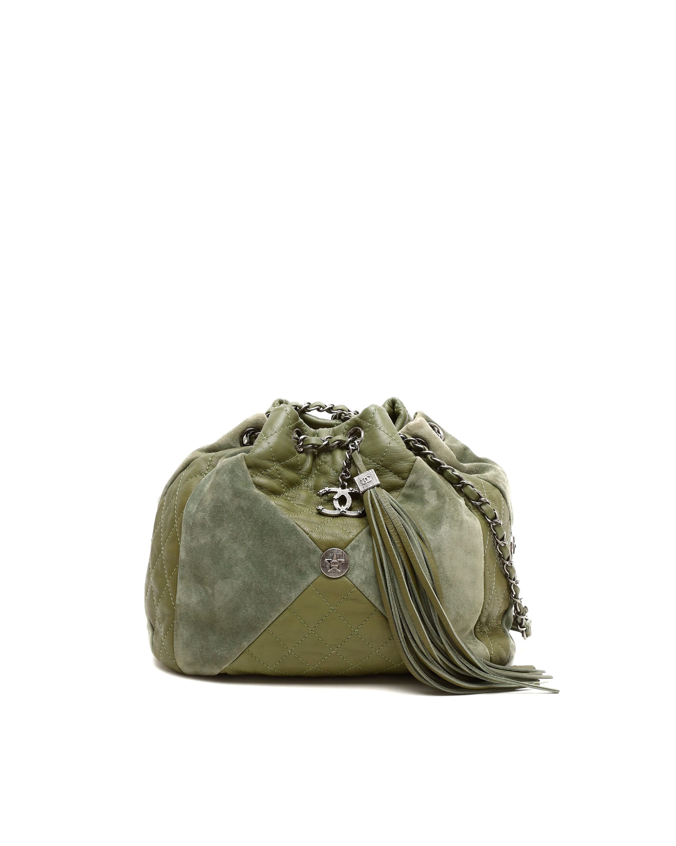 Chanel Patchwork Drawstring Bucket Bag