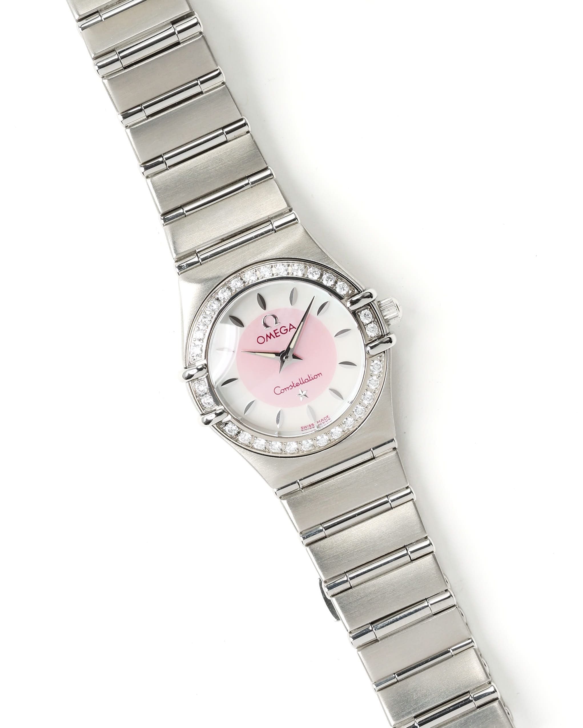 Omega Constellation 22mm Ca 2000 Diamond Watch In Silver