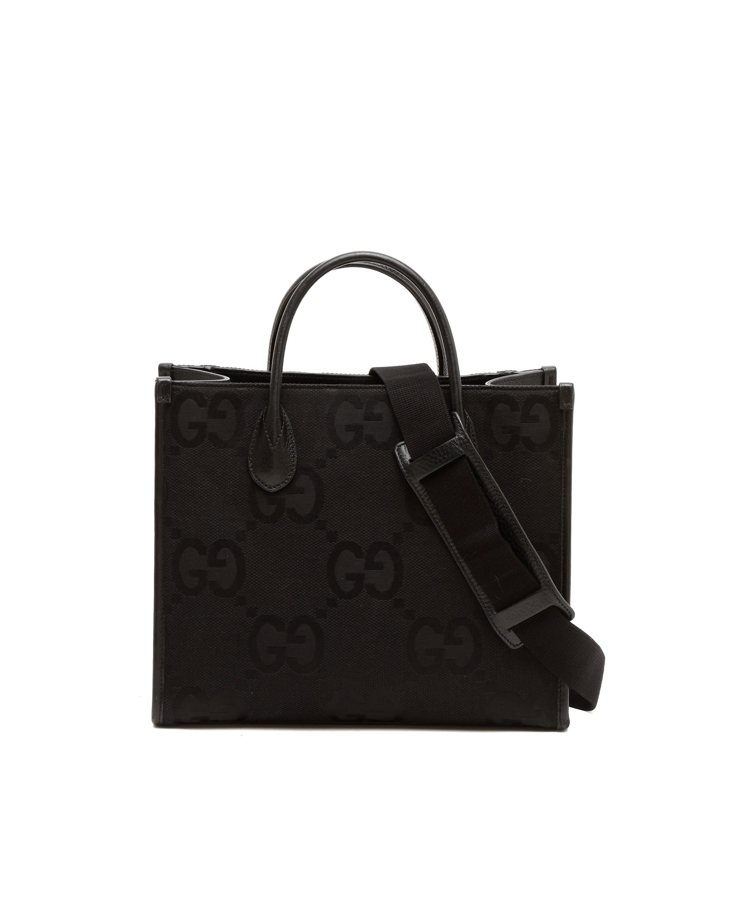 Gucci Jumbo Gg Tote Bag In Black