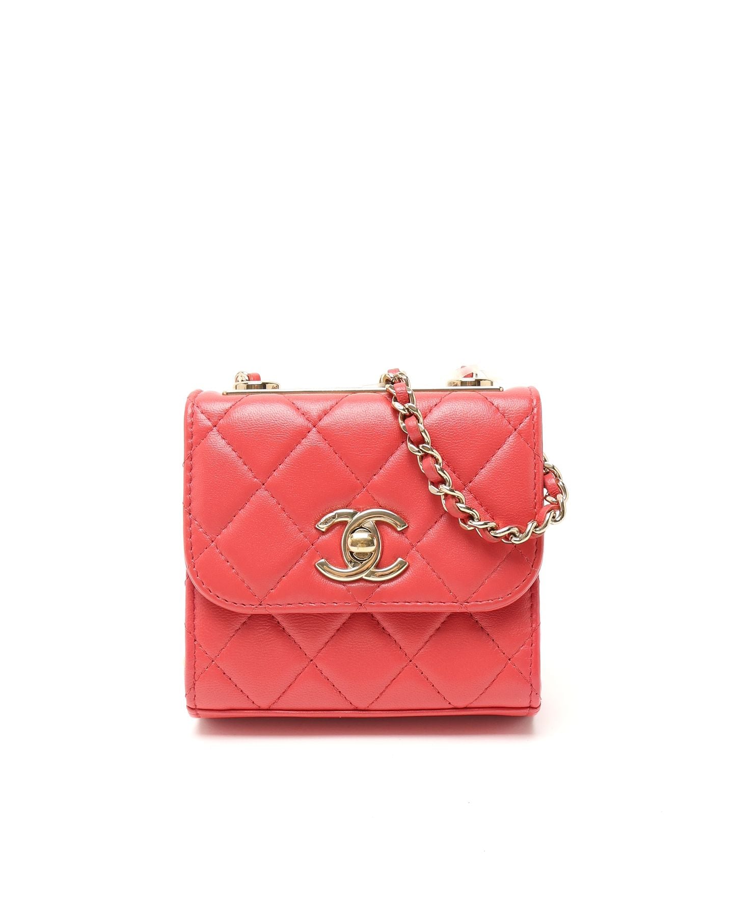 Chanel Mini Trendy Cc Wallet On Chain Bag In Red