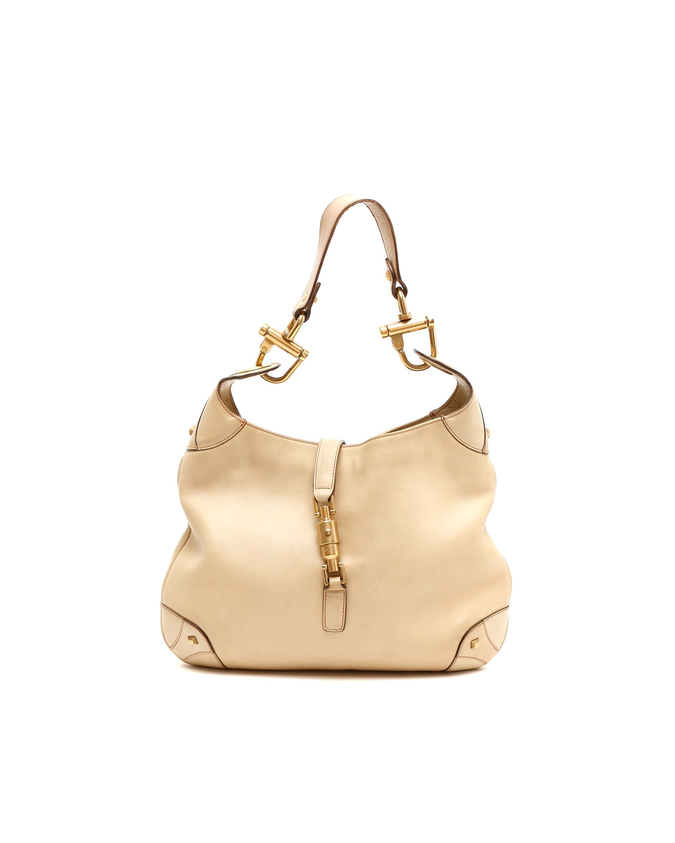 Gucci Jackie Leather Bag In Beige