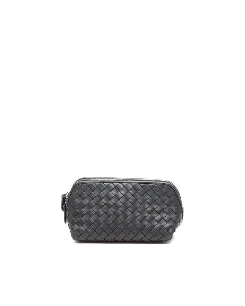 Bottega Veneta Intrecciato Pouch In Black