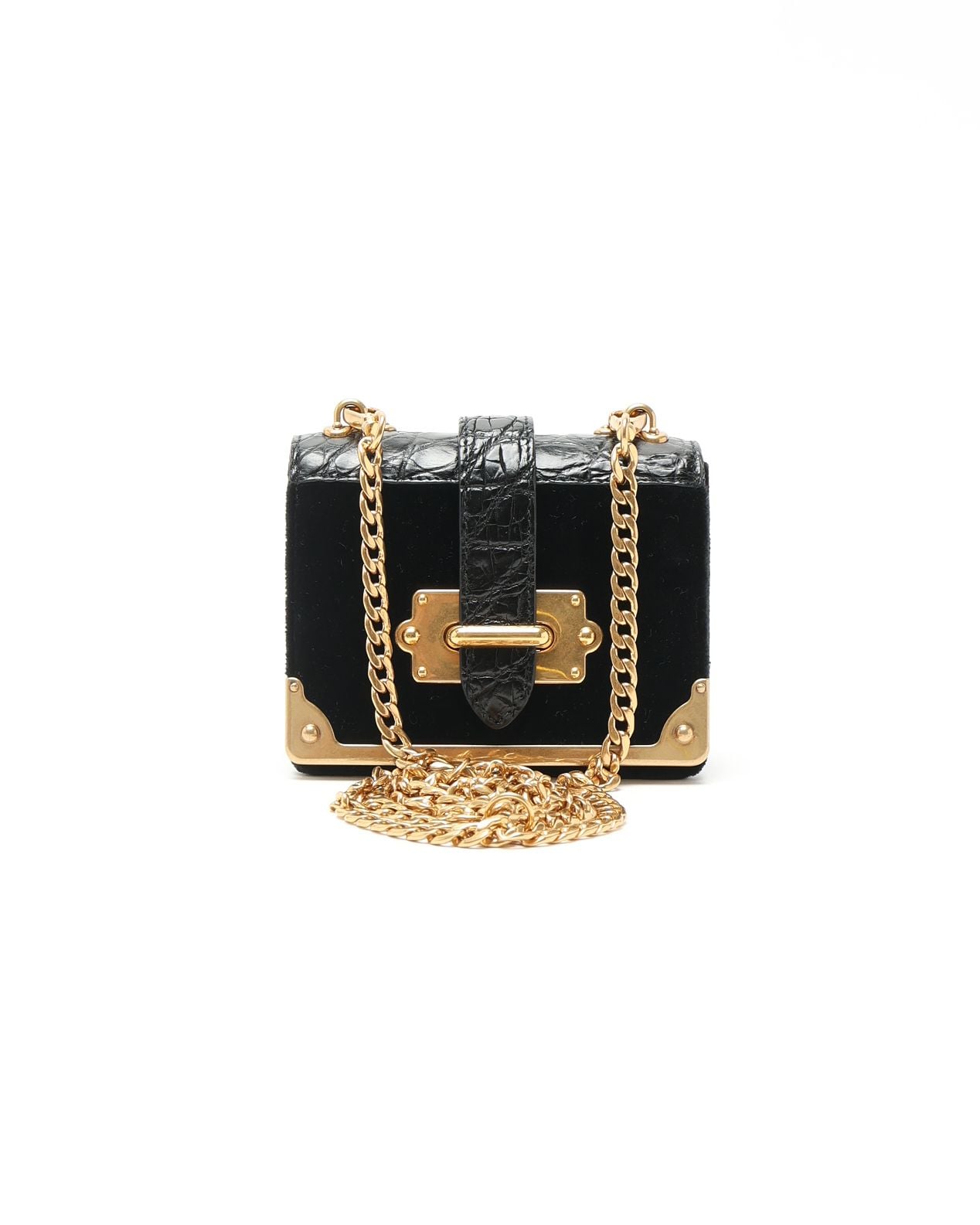 Prada Micro Cahier Bag In Black
