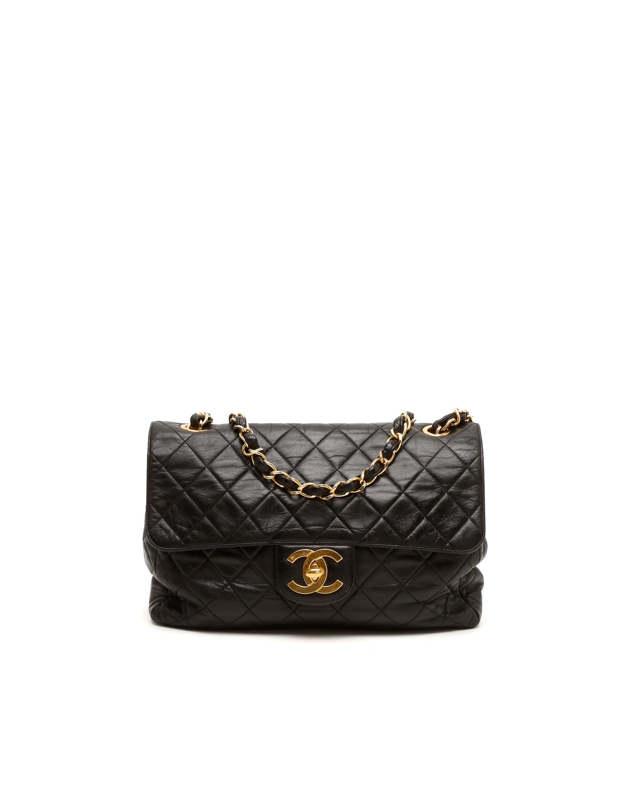 Chanel Classic Jumbo Single Flap Bag In Black