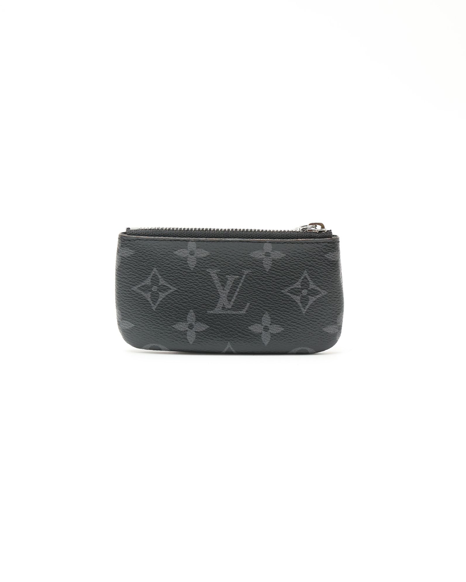 Louis Vuitton Monogram Eclipse Coin Purse In Black