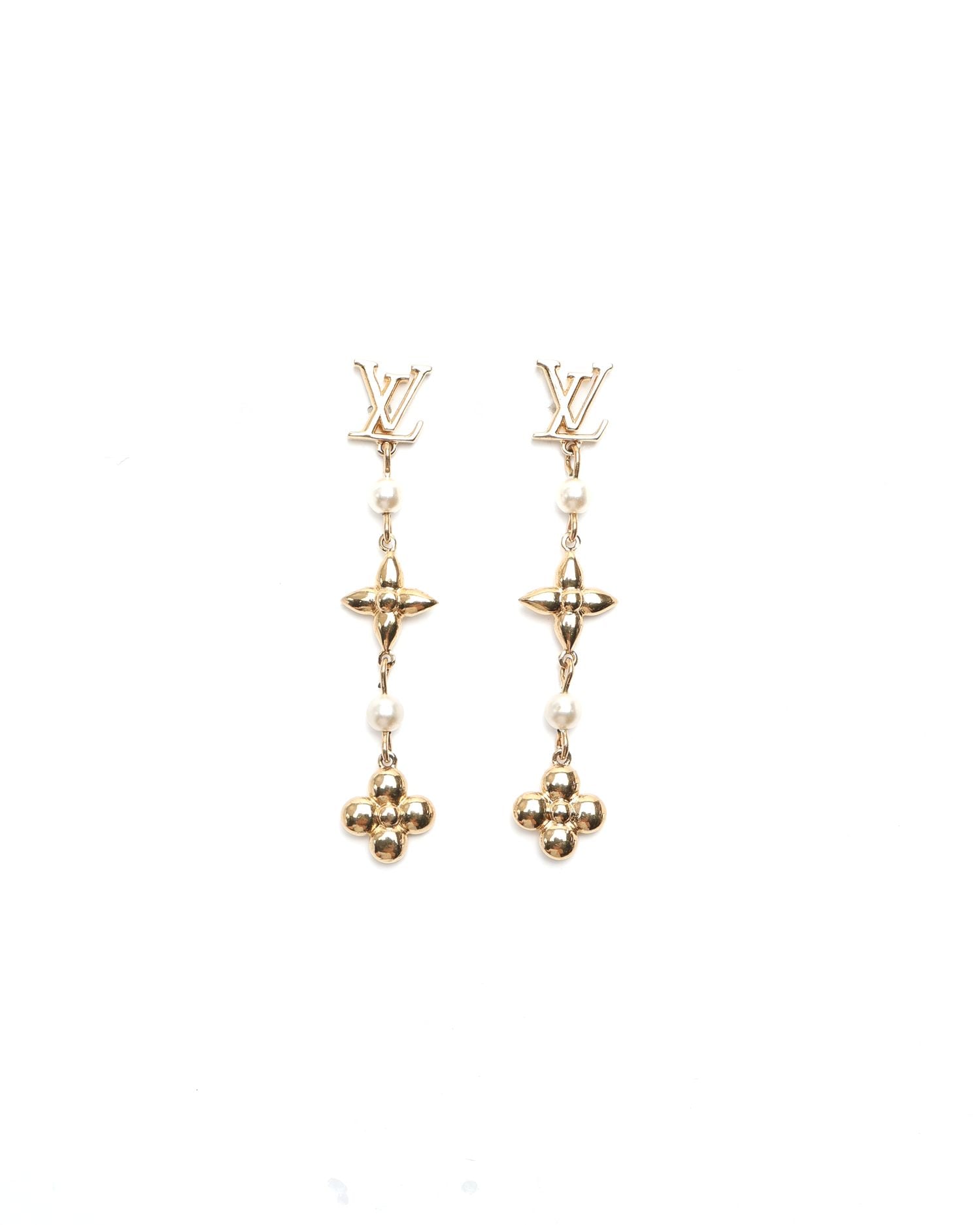 Pre-owned Louis Vuitton Louisa Pearl Drop Earrings