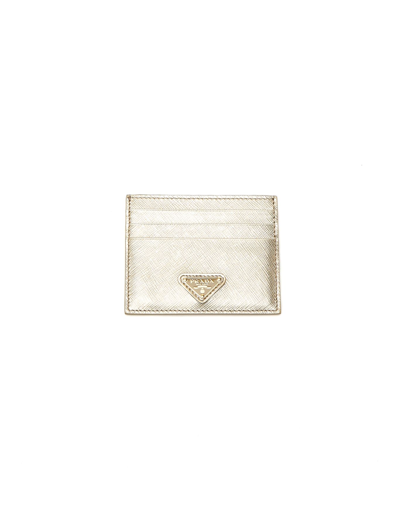 Prada Saffiano Triangle Card Holder