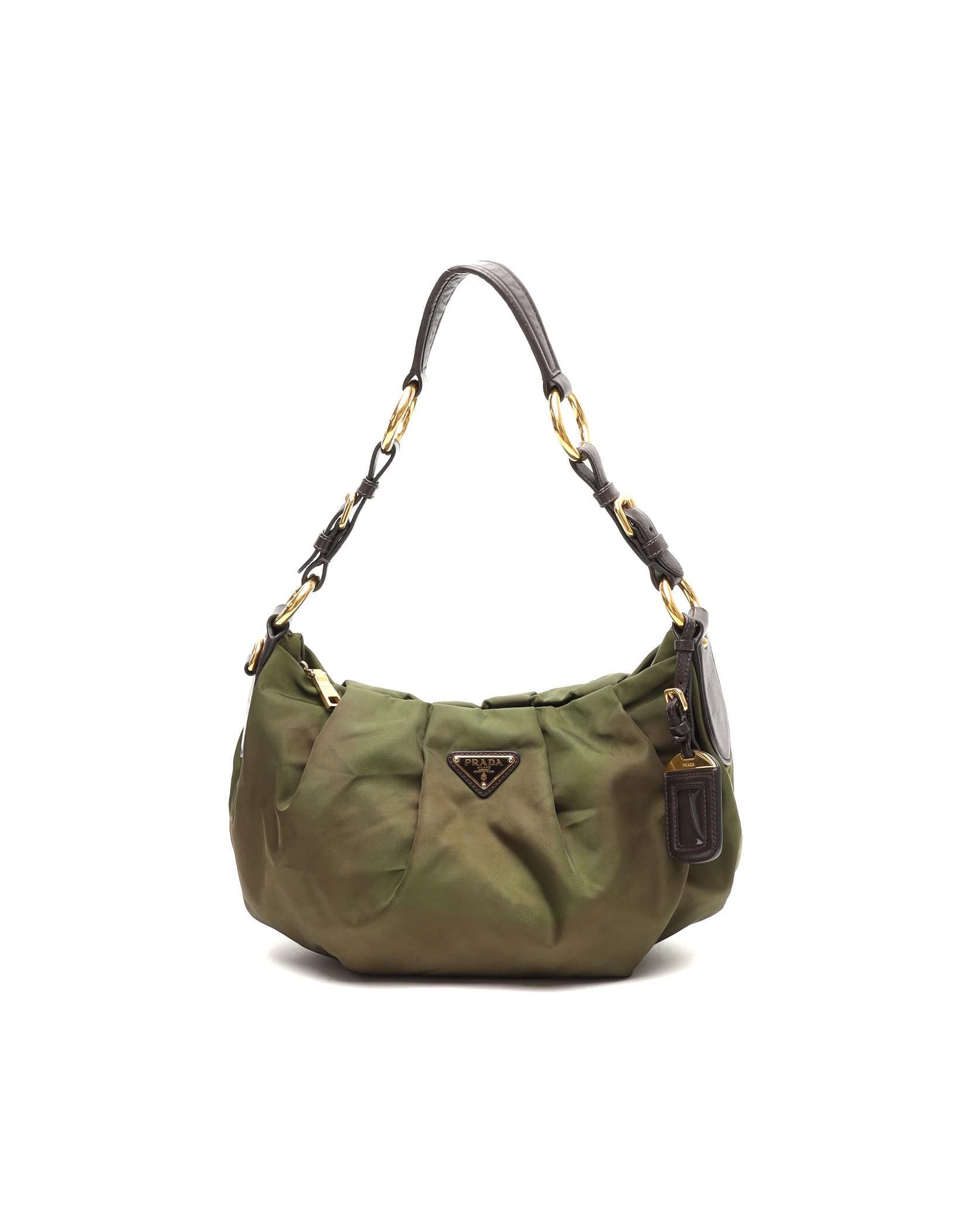 Pre-owned Prada Tessuto Bag In Green