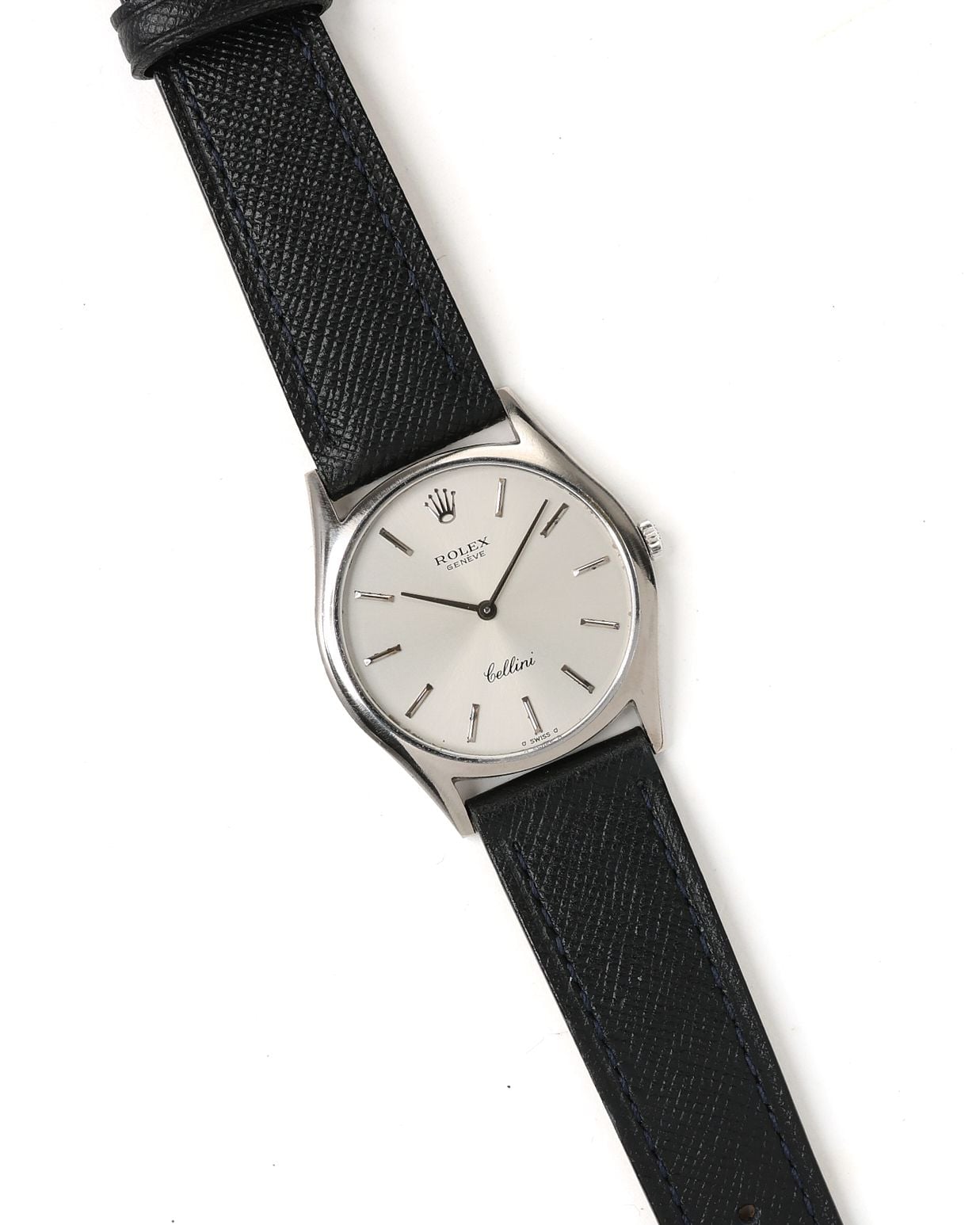 Pre-owned Rolex Cellini 32mm Ref 3804 Ca 1975 18k Watch In Silver