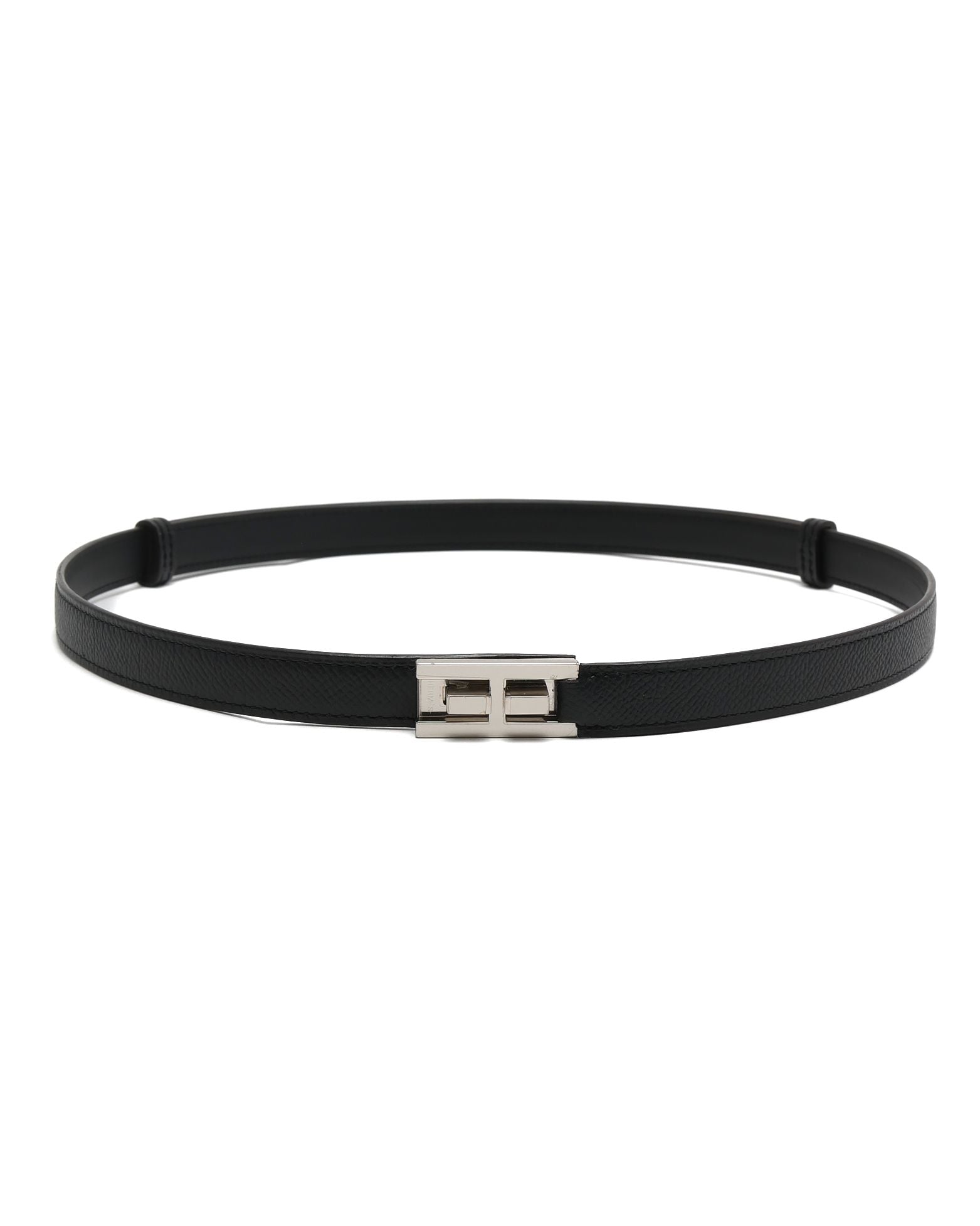 Pre-owned Hermes Hermès H Belt, Size 105 In Black