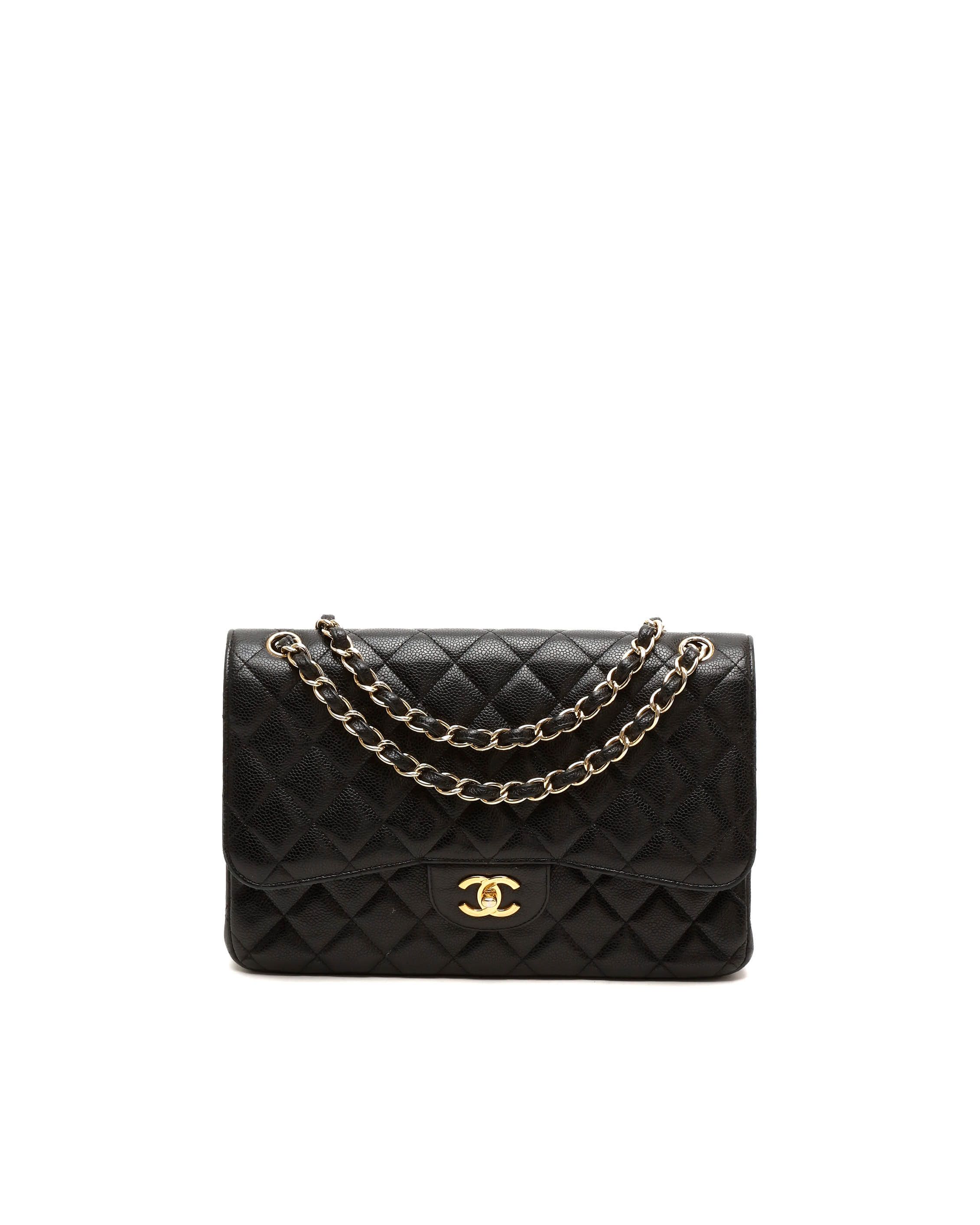 Chanel Classic Jumbo Caviar Double Flap Bag