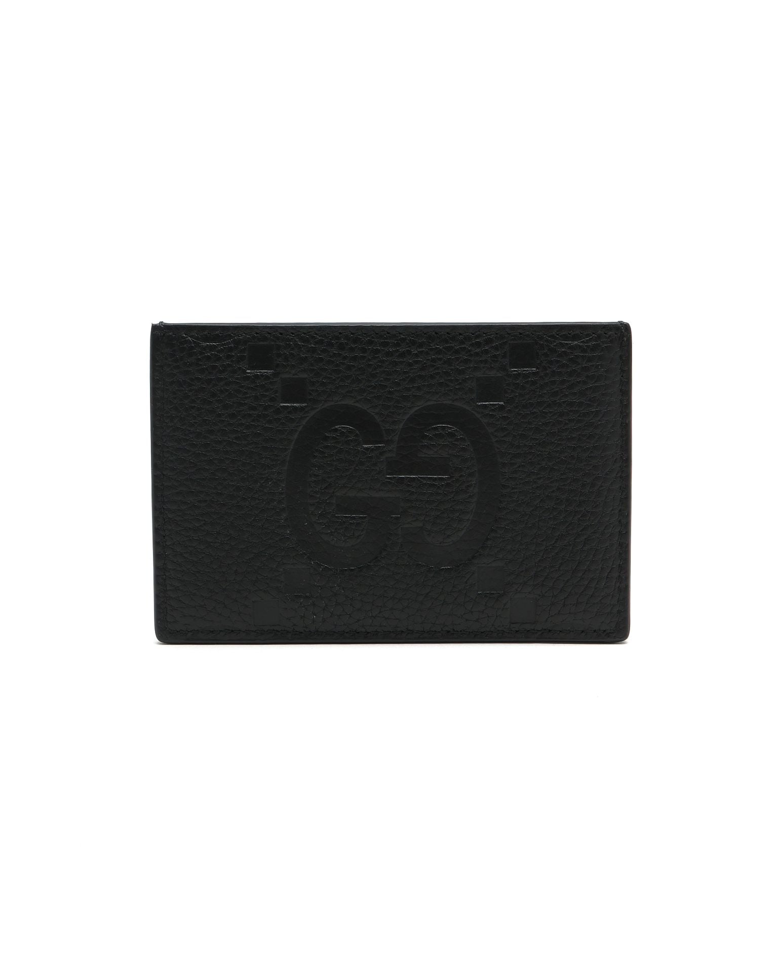 Pre-owned Gucci Gg Jumbo Card Holder In Black