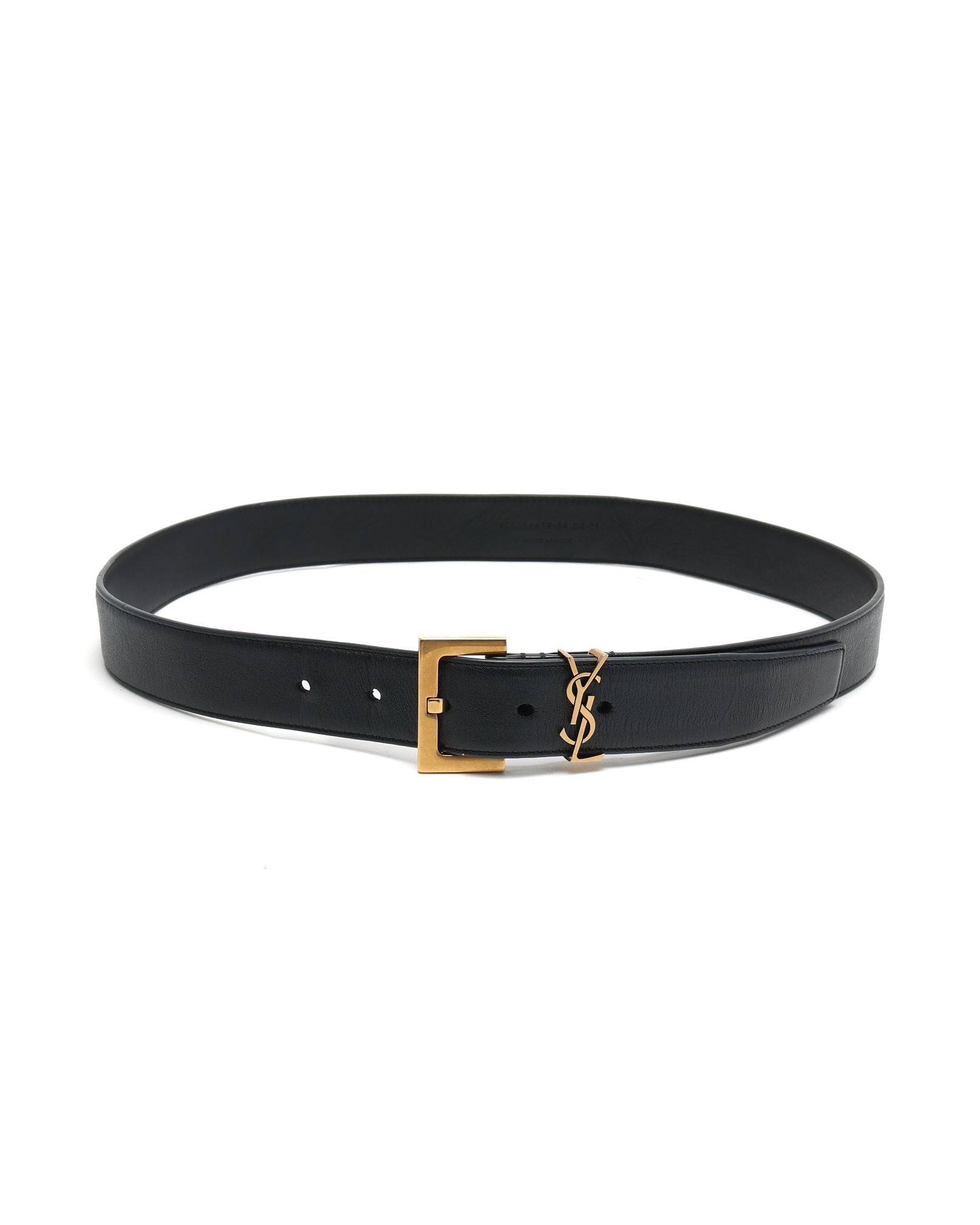 Pre-owned Saint Laurent Ysl Belt, Size 85 In Black