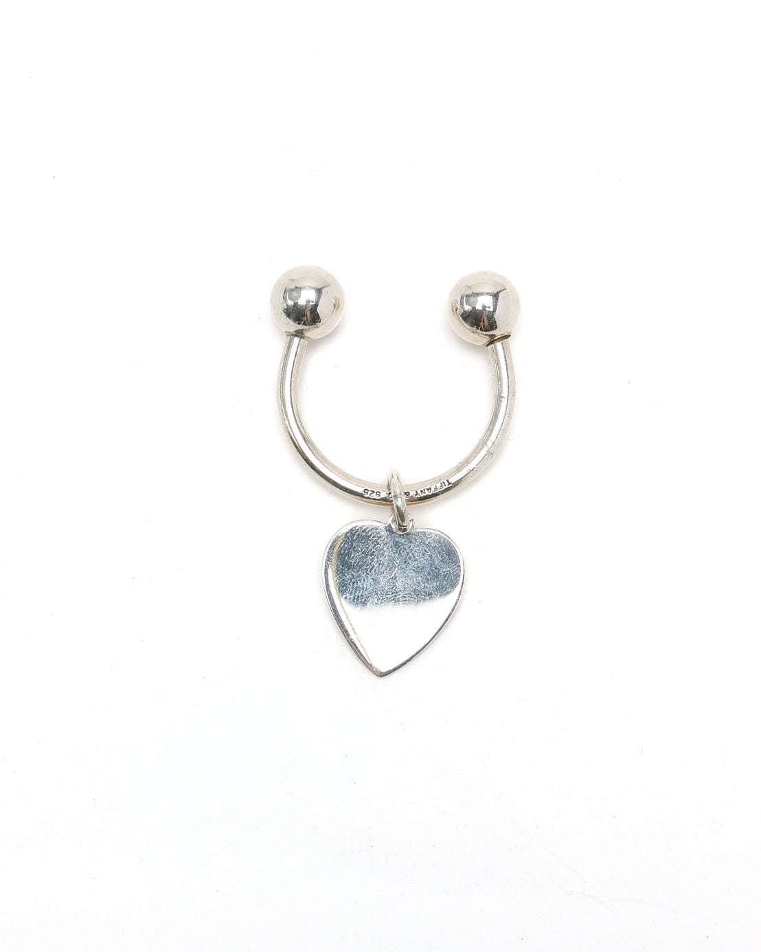 Pre-owned Tiffany & Co Heart Key Ring In Silver