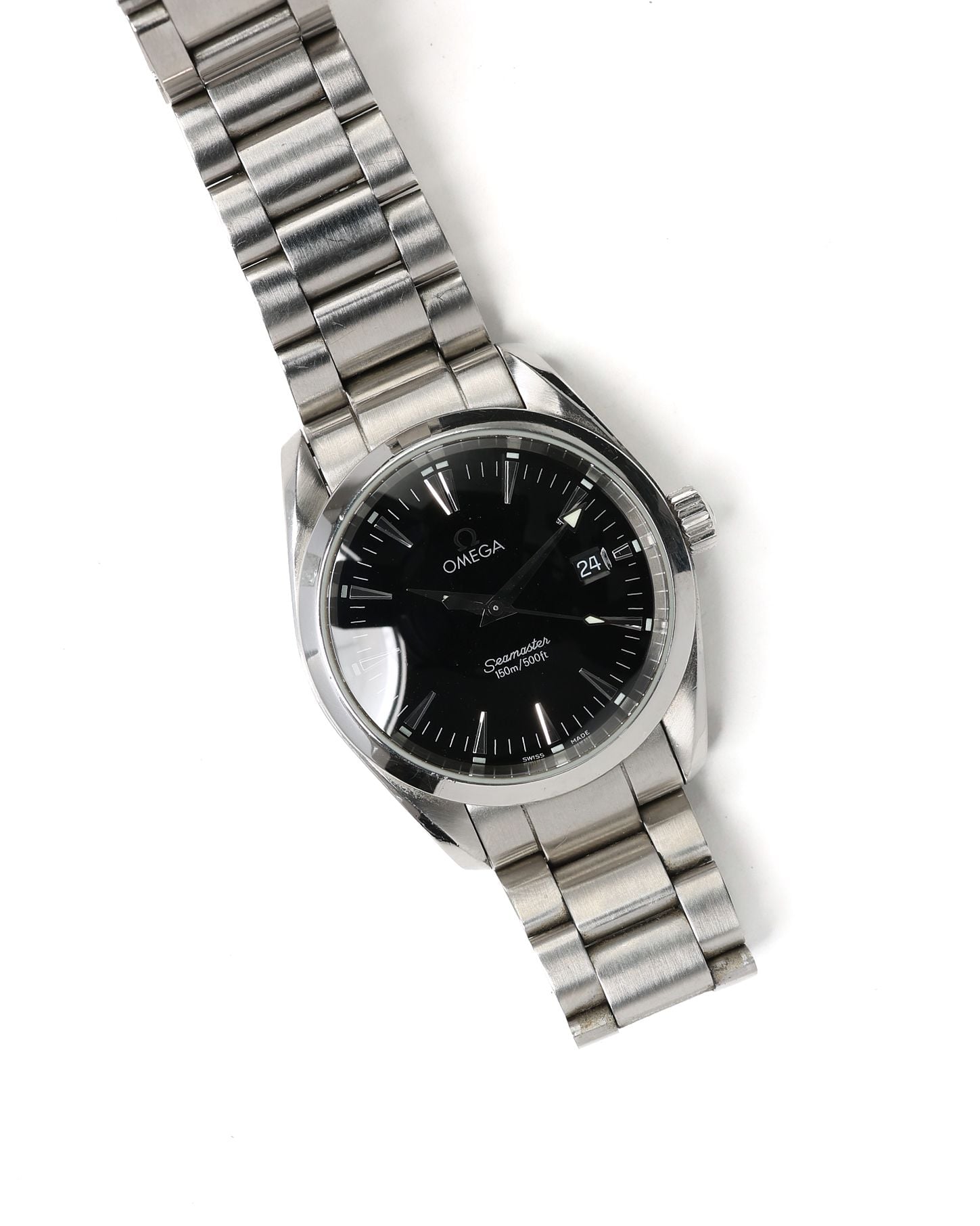 Pre-owned Omega Seamaster Aqua Terra 36mm Quartz Watch In Black