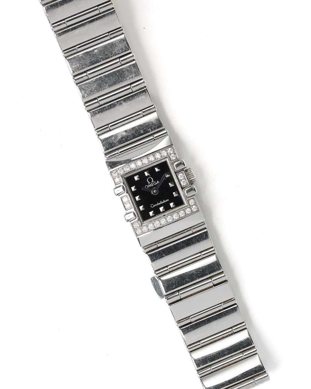 Pre-owned Omega Constellation 15mm Diamond Quartz Watch In Black