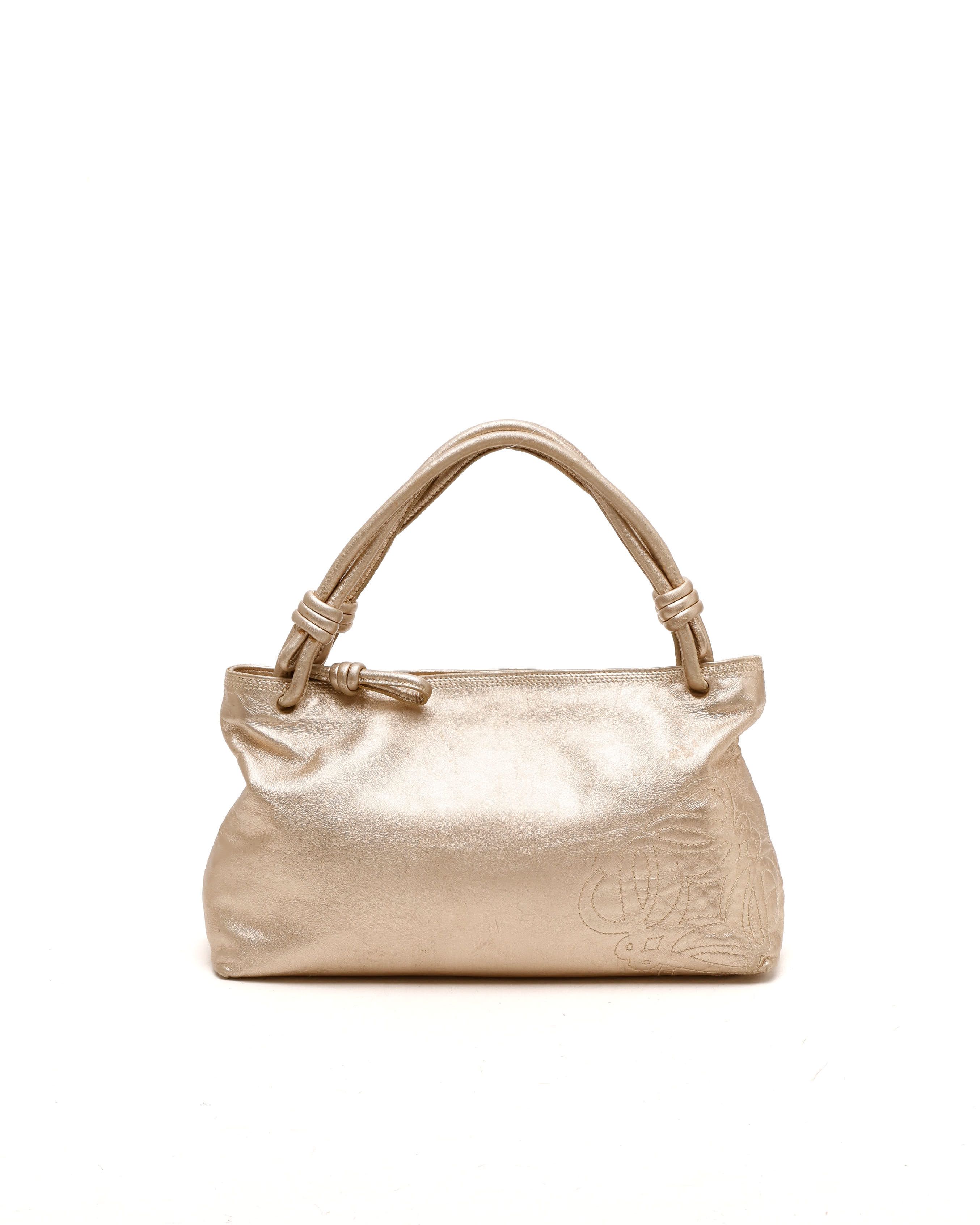 Pre-owned Loewe Small Anagram Tote Bag In Gold