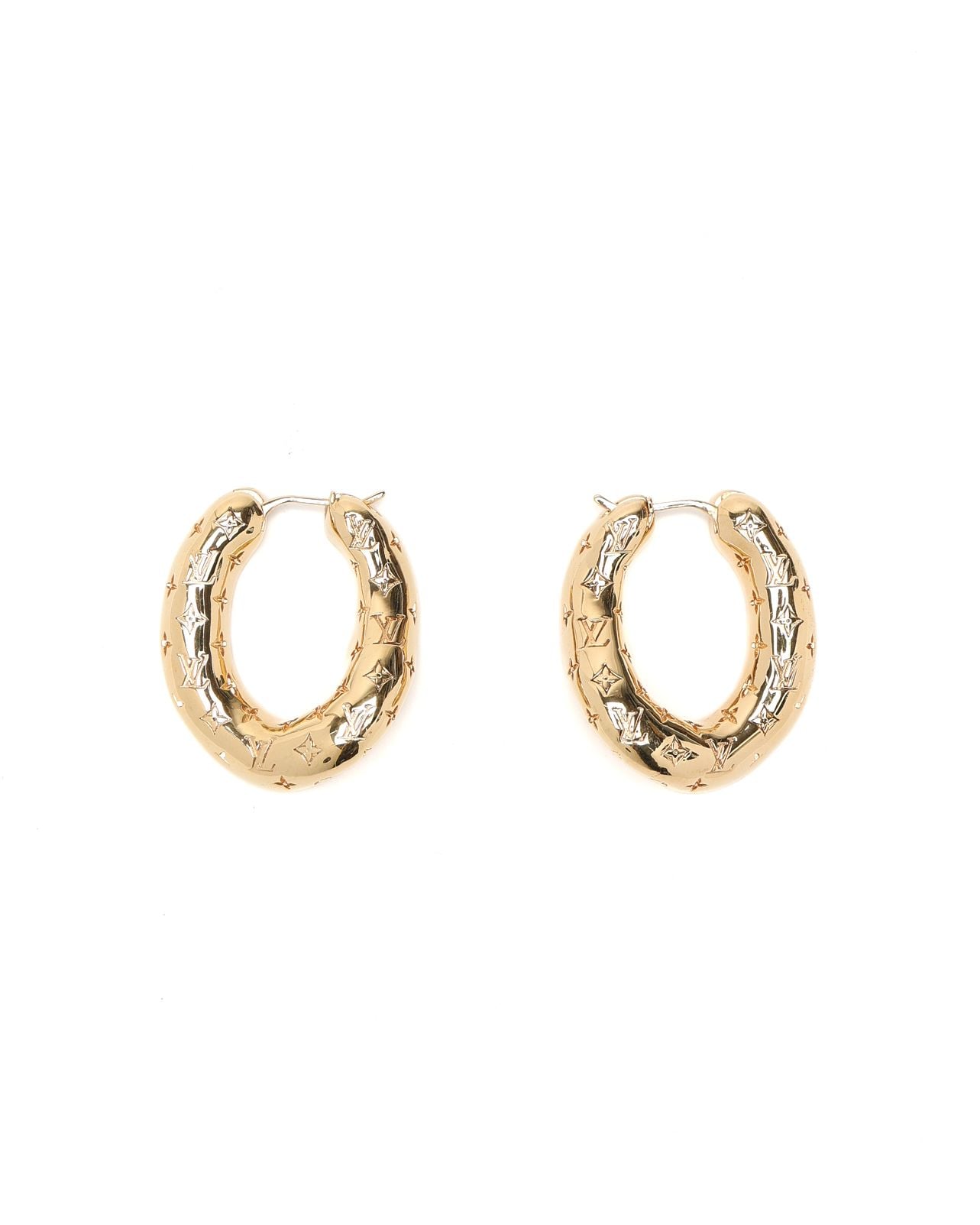 Pre-owned Louis Vuitton Monogram Hoop Earrings