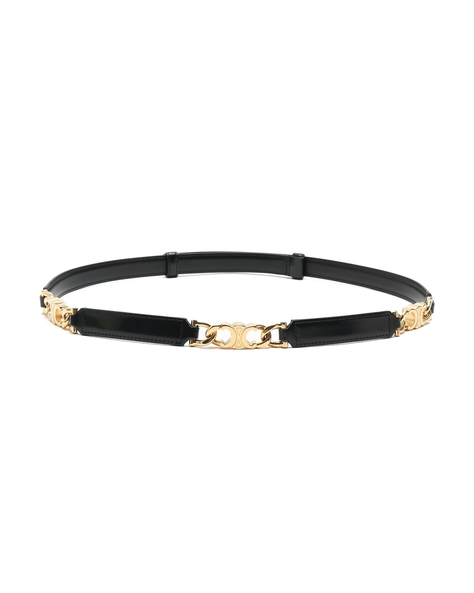 Pre-owned Celine Céline Adjustable Triomphe Belt In Black