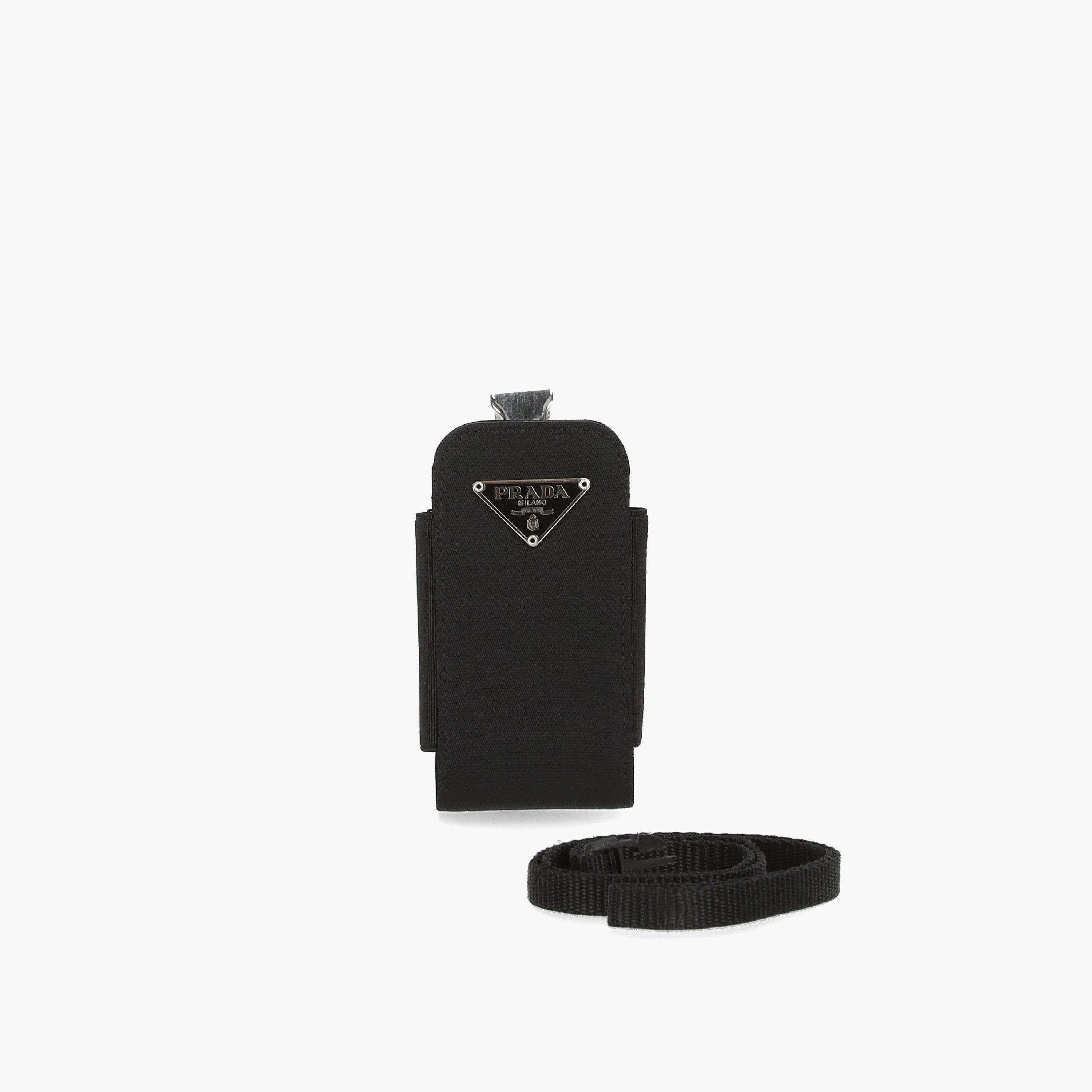 Prada Black Tessuto Cell Phone Holder Pouch