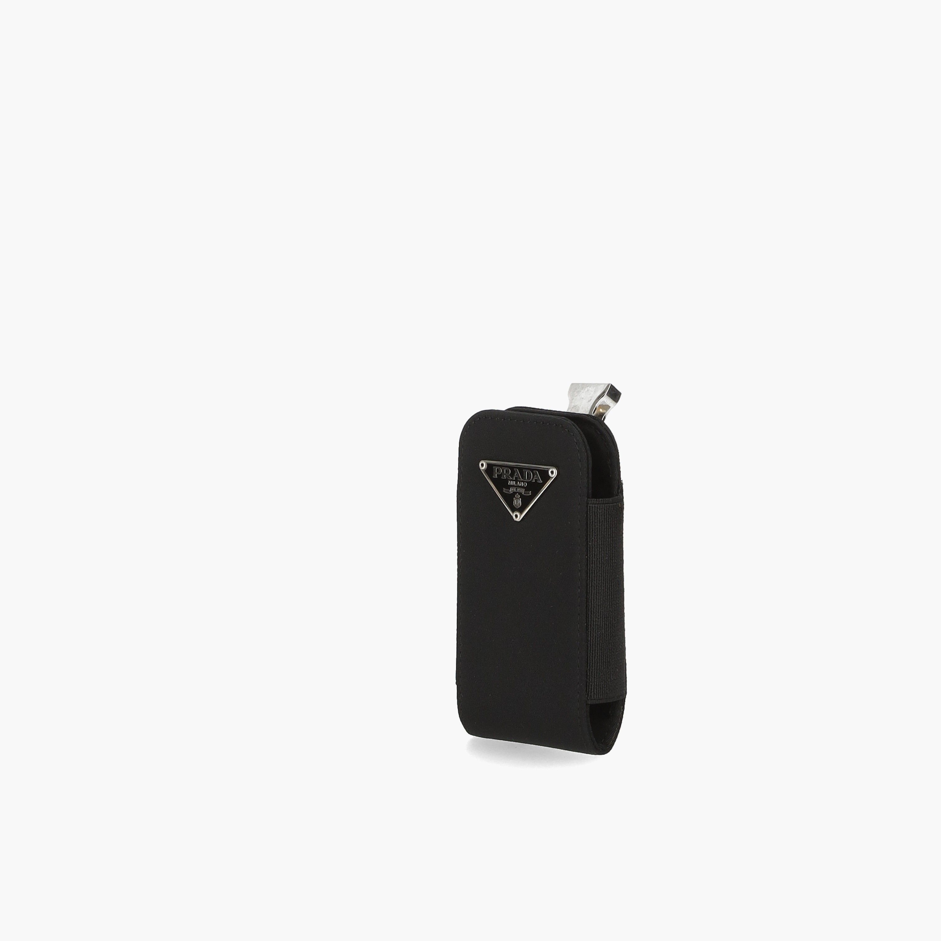 Prada Black Tessuto Cell Phone Holder Pouch