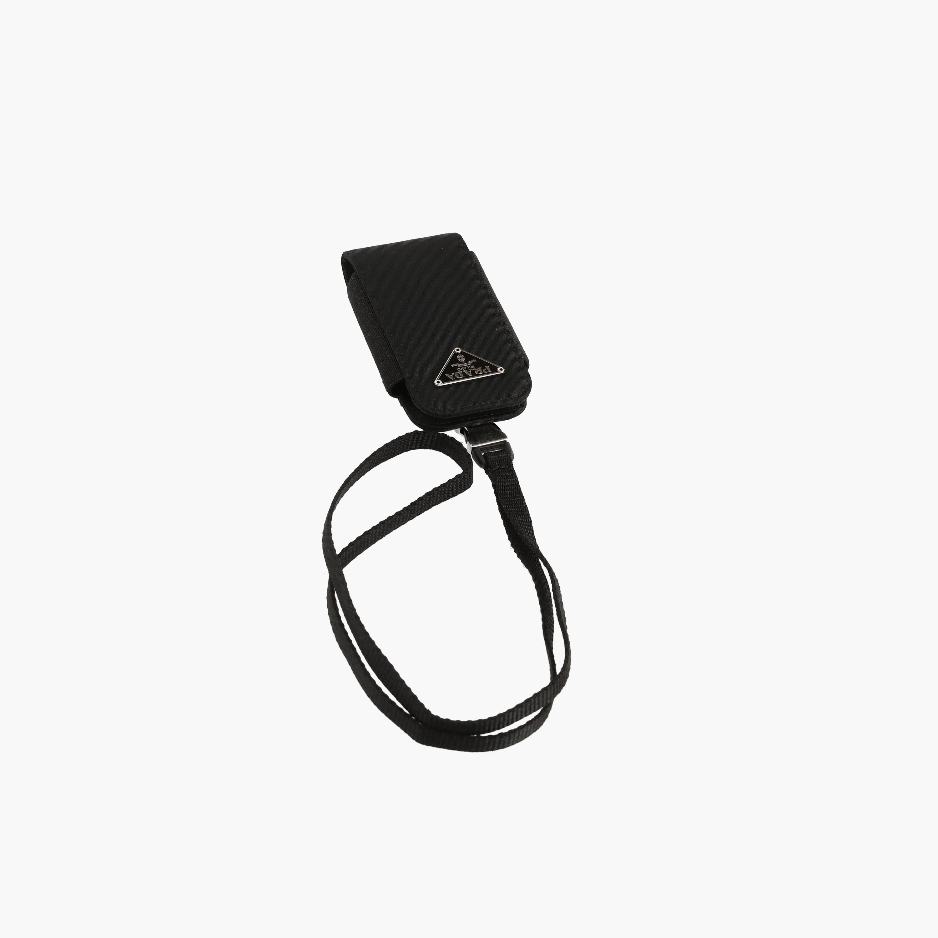 Prada Black Tessuto Cell Phone Holder Pouch