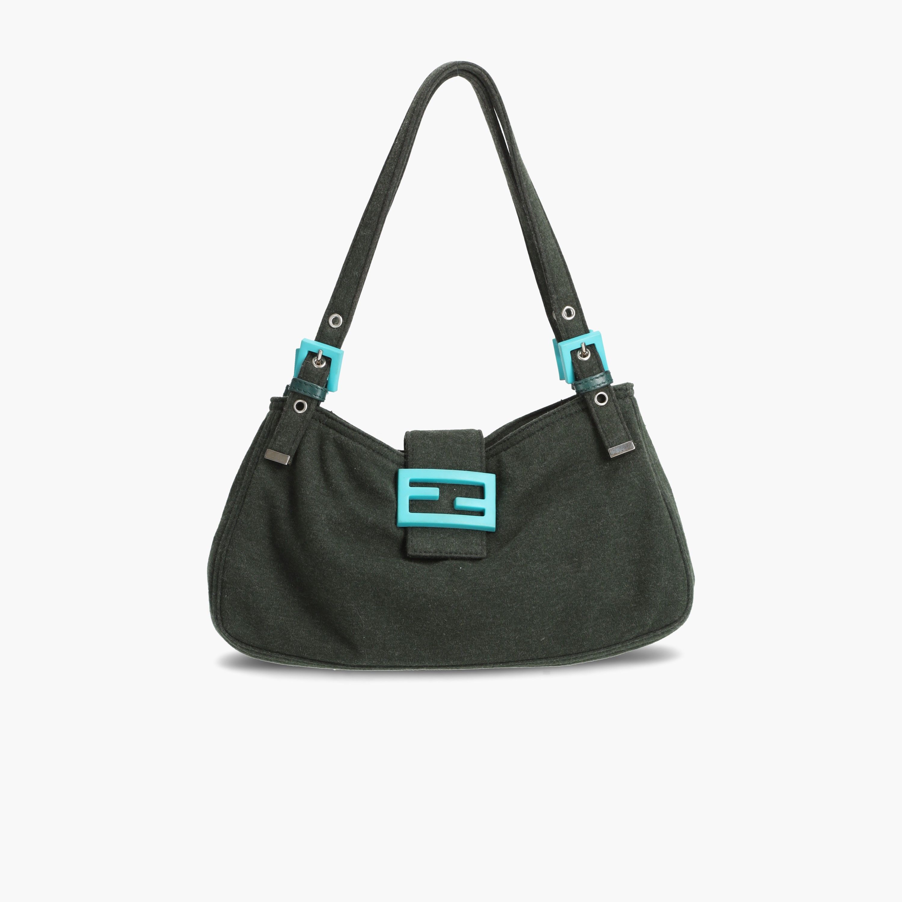 Shop Fendi Wool Double Strap Shoulder Bag