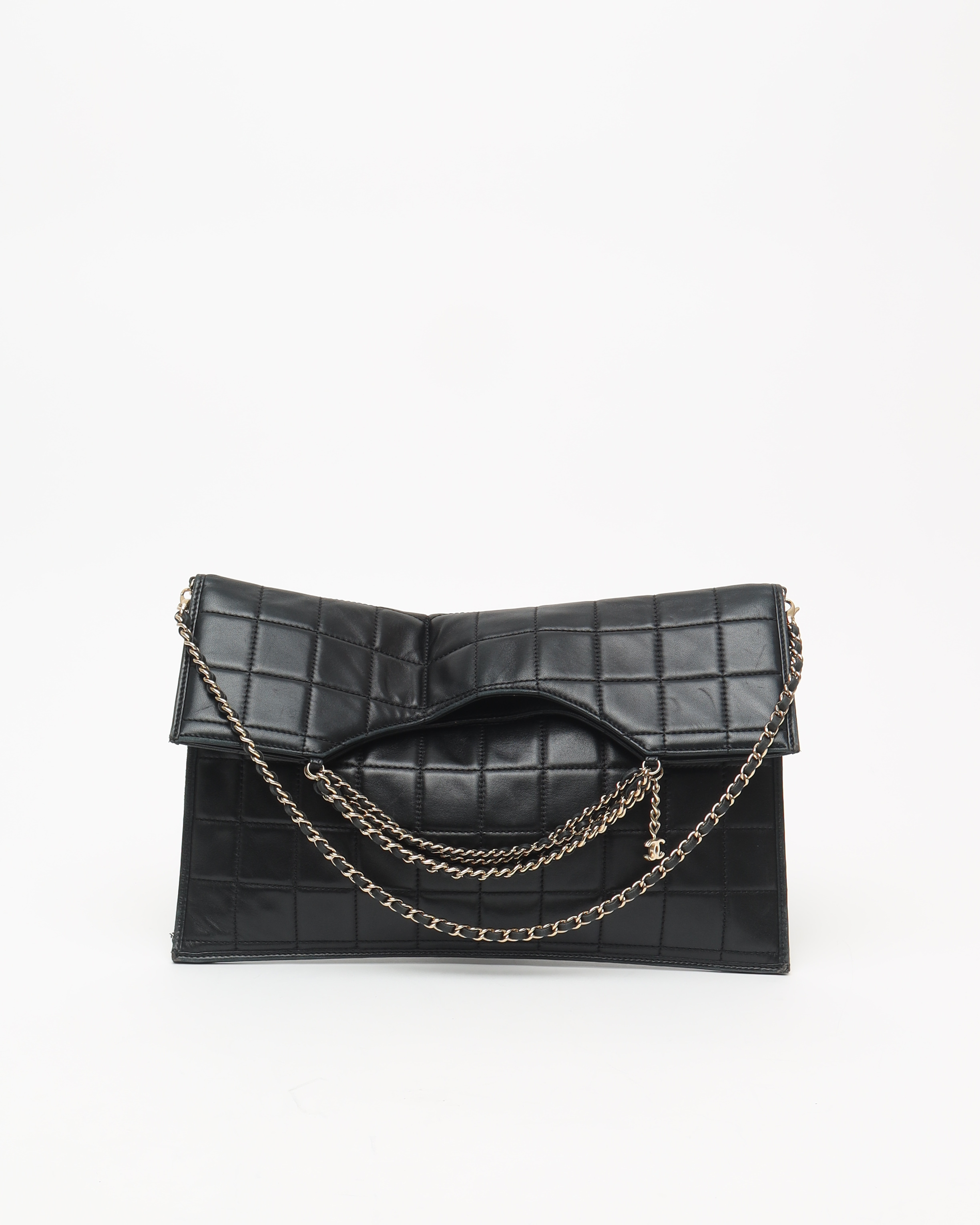 Pre-owned Chanel Box Quilted Fold Down Envelope Clutch Bag