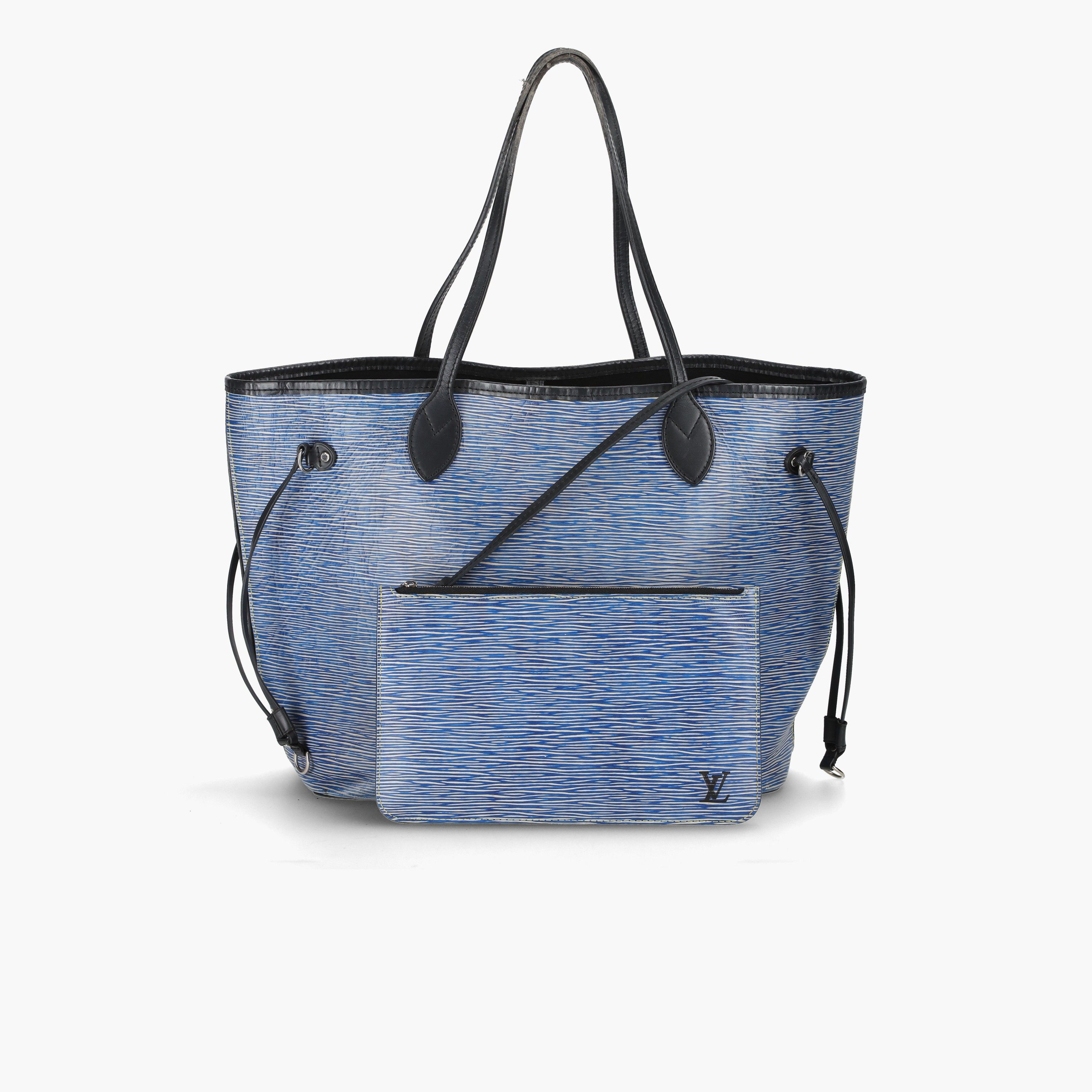 Pre-owned Louis Vuitton Epi Neverfull Mm Tote Bag In Blue