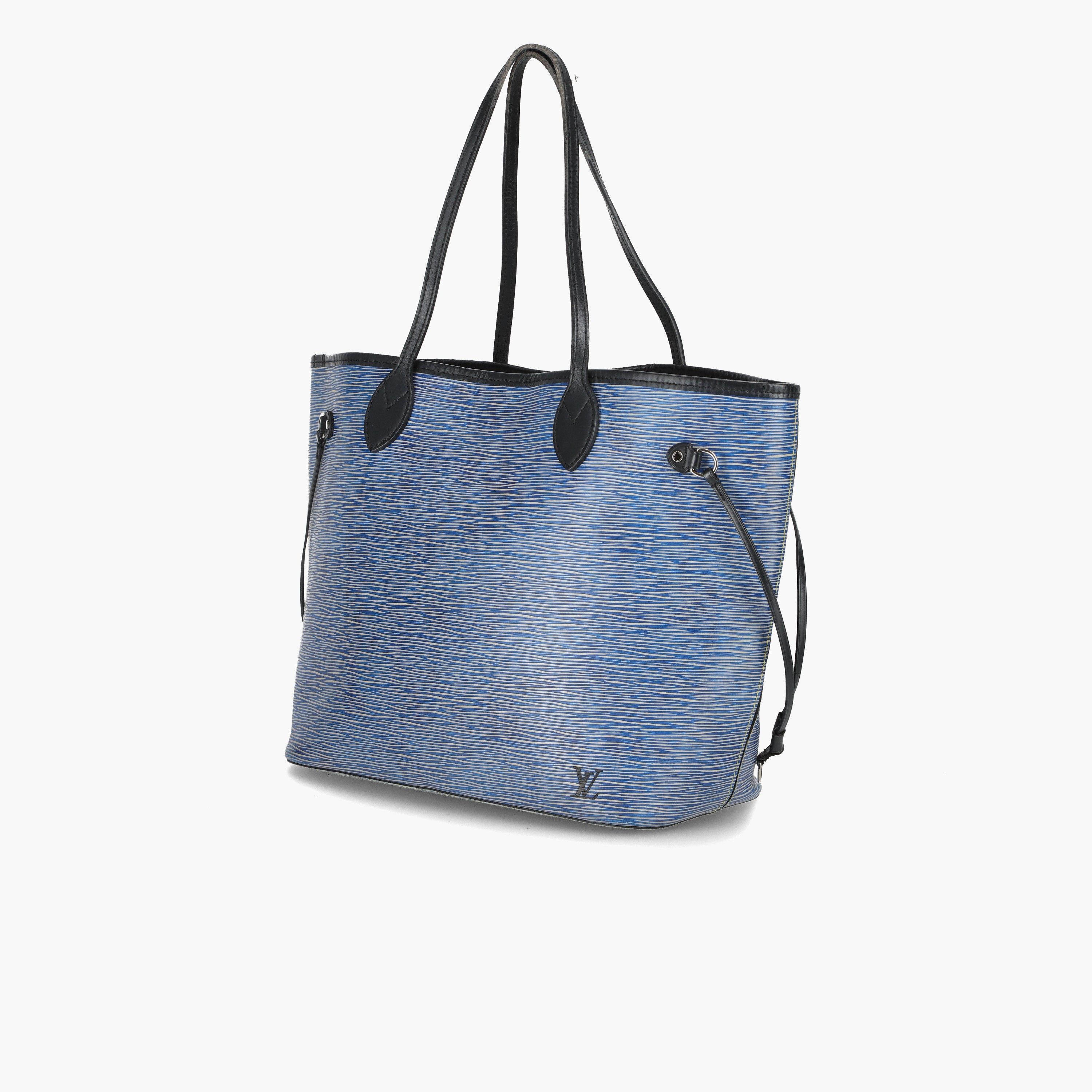 Pre-owned Louis Vuitton Epi Neverfull Mm Tote Bag In Blue