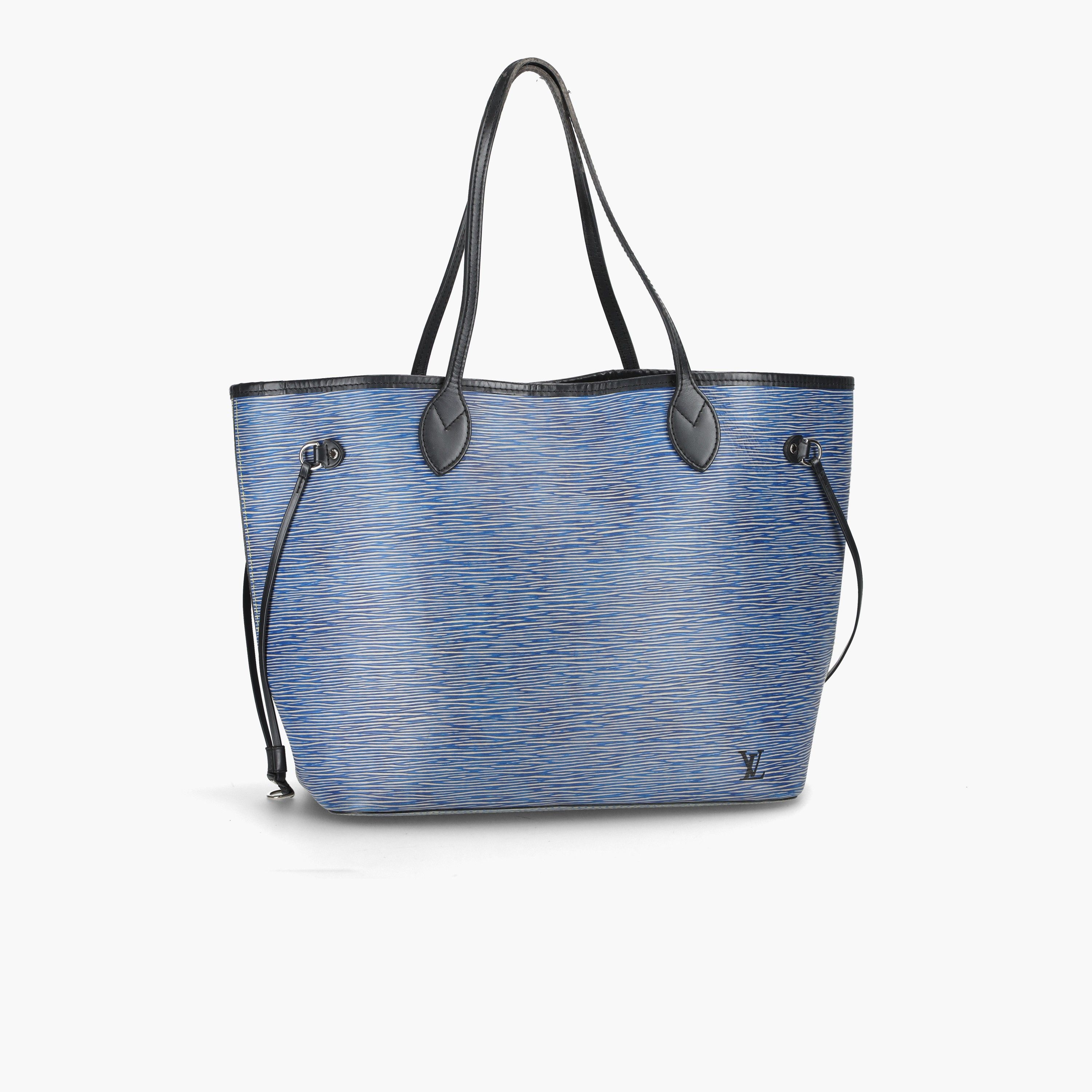 Pre-owned Louis Vuitton Epi Neverfull Mm Tote Bag In Blue