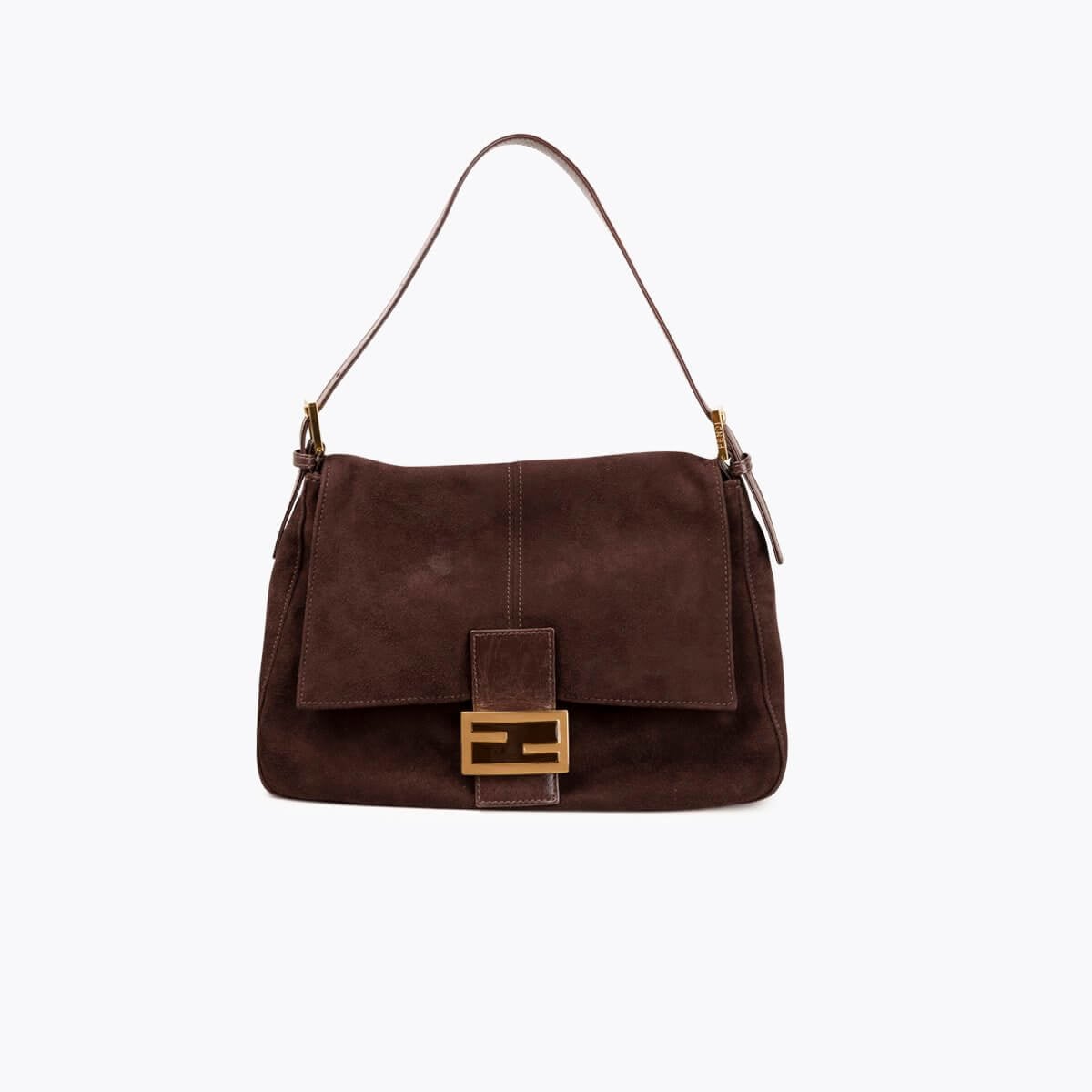 FENDI Suede Mamma Baguette Shoulder Bag