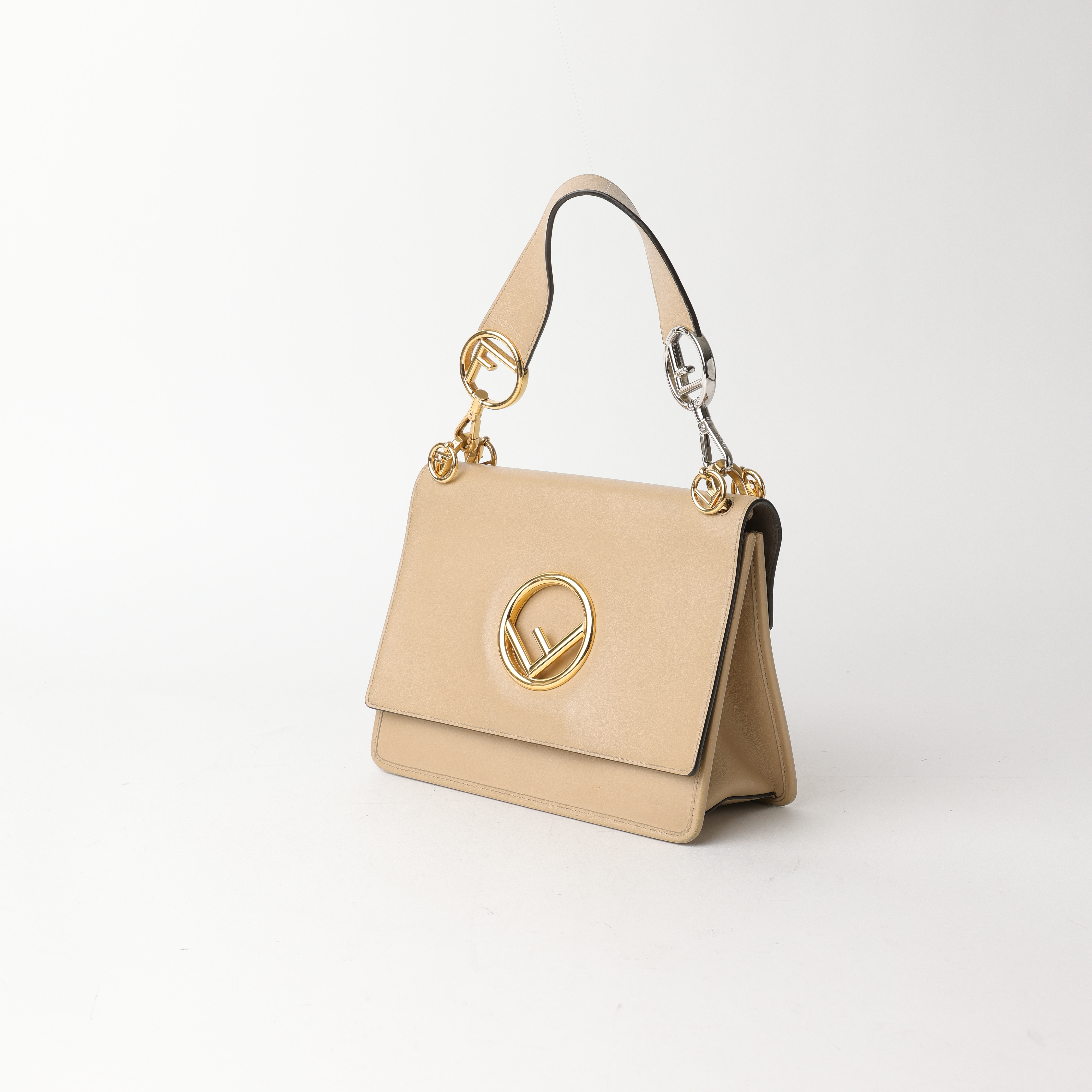 Fendi Kan I F Leather Shoulder Bag
