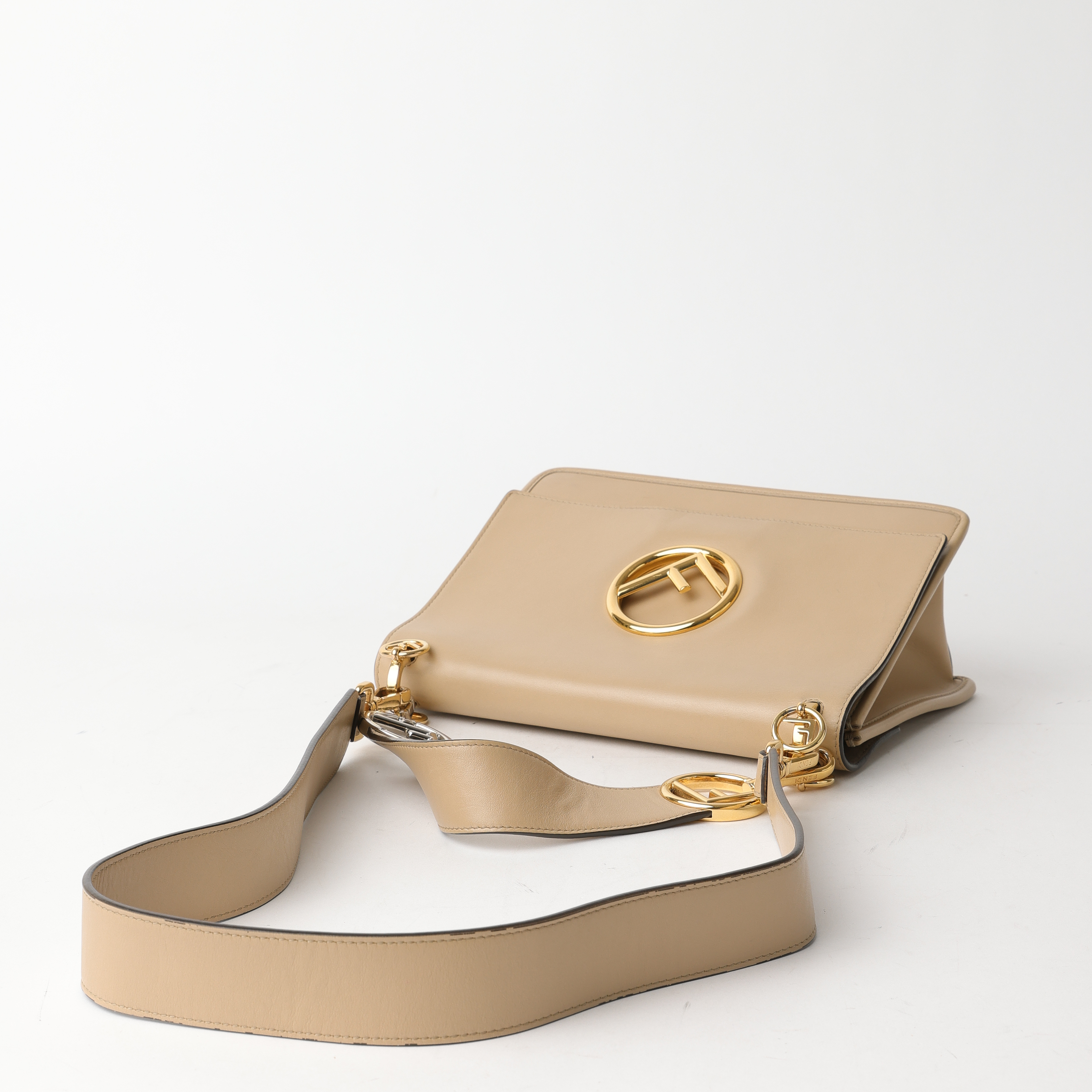 Fendi Kan I F Leather Shoulder Bag
