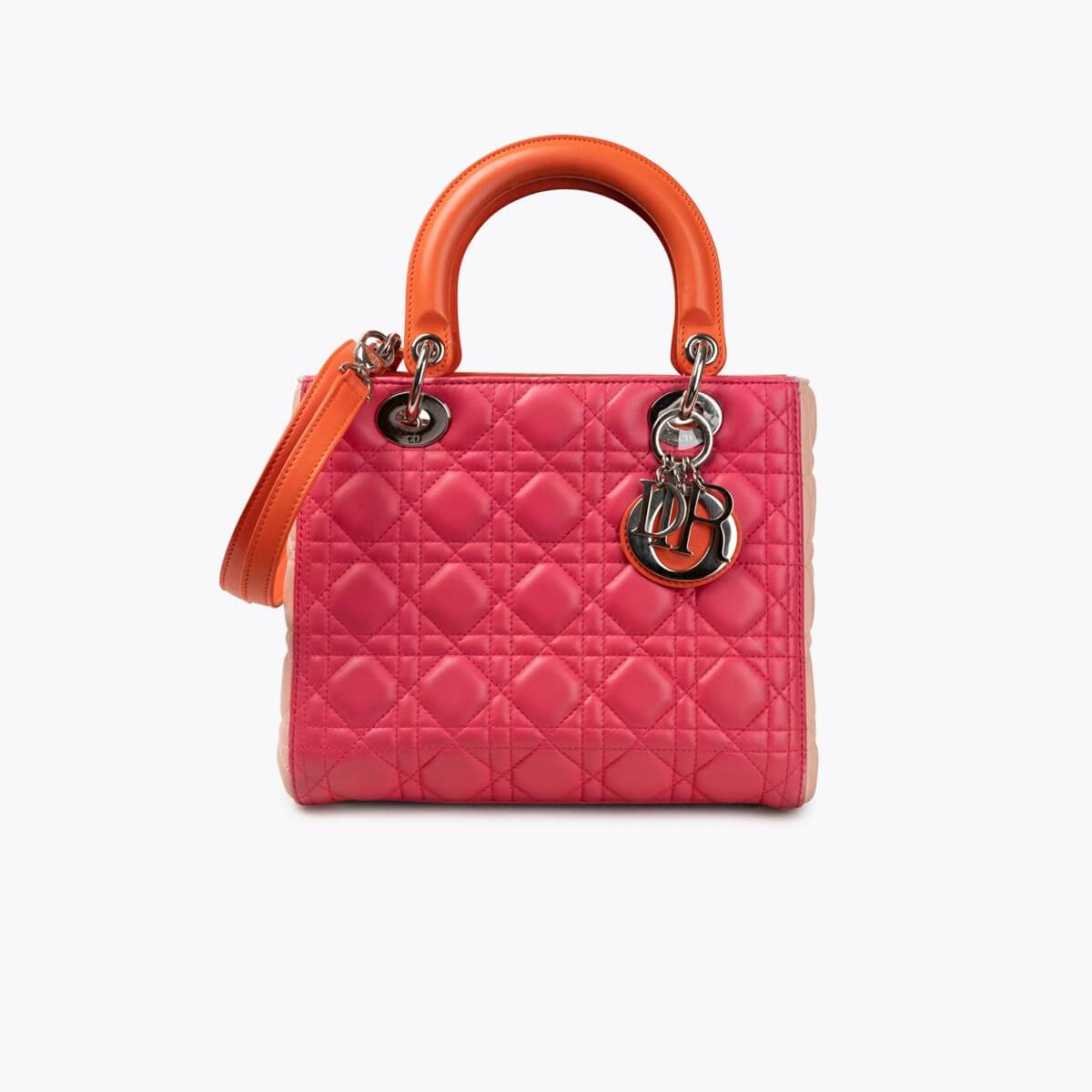 CHRISTIAN DIOR Medium Tri Color Lady Dior Bag