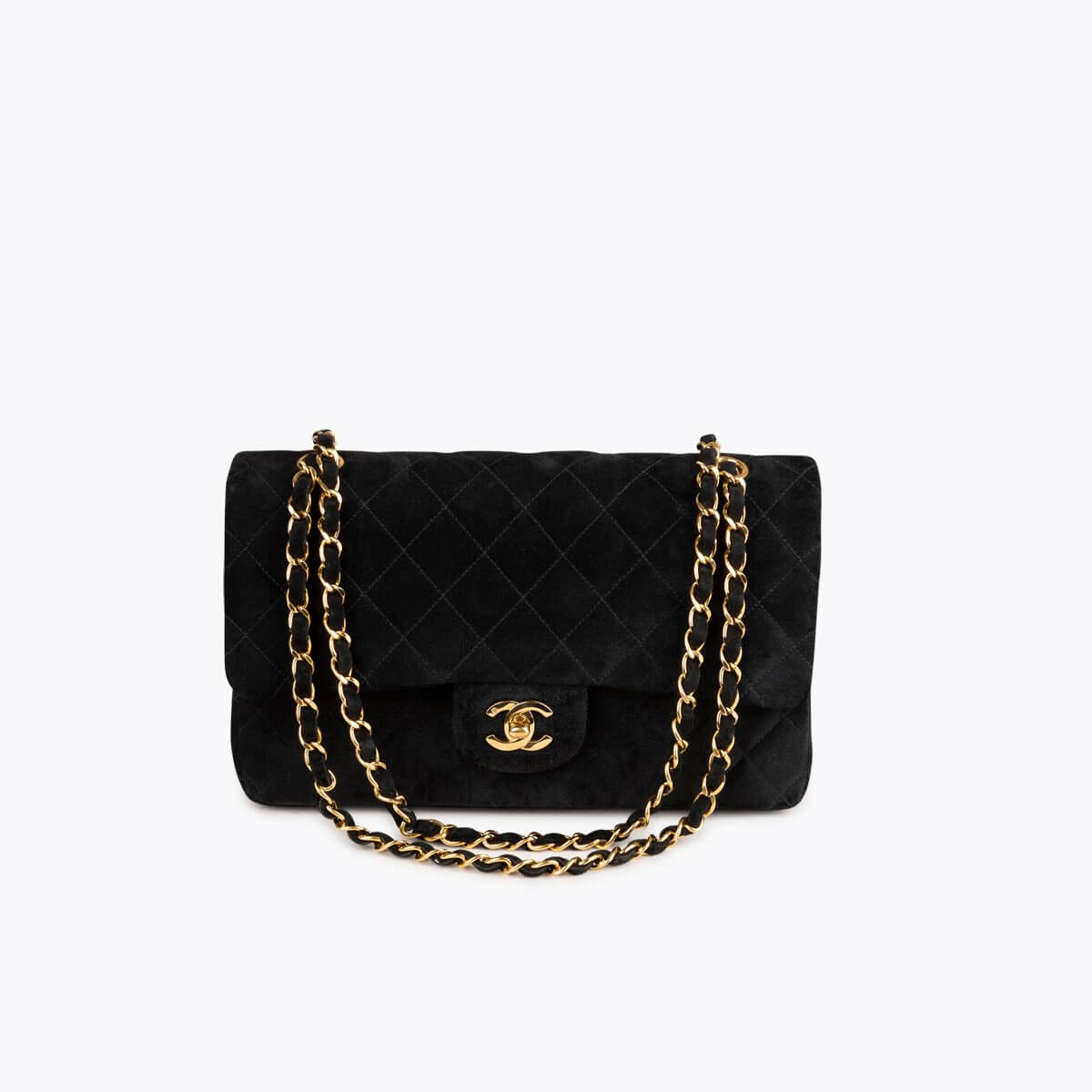 CHANEL Classic Medium Suede Double Flap Bag